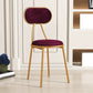 Glam Style Open Back Chair Upholstered Stackable Dining Side Chair Purple 1 Piece Clearhalo 'Dining Chairs' 'Dining Tables & Seating' 'dining_chair' 'furn' 'furn_dining_chair' 'Furniture' 'furniture_dining_chair' 'Kitchen & Dining Furniture' 5053777
