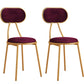 Glam Style Open Back Chair Upholstered Stackable Dining Side Chair Purple 2 Piece Set Clearhalo 'Dining Chairs' 'Dining Tables & Seating' 'dining_chair' 'furn' 'furn_dining_chair' 'Furniture' 'furniture_dining_chair' 'Kitchen & Dining Furniture' 5053778
