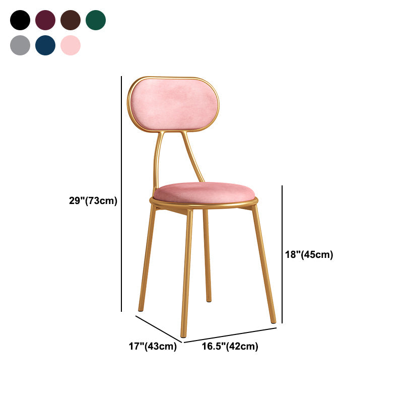Glam Style Open Back Chair Upholstered Stackable Dining Side Chair Clearhalo 'Dining Chairs' 'Dining Tables & Seating' 'dining_chair' 'furn' 'furn_dining_chair' 'Furniture' 'furniture_dining_chair' 'Kitchen & Dining Furniture' 5053783
