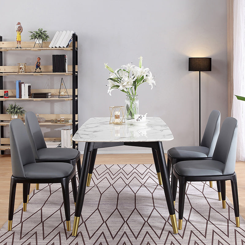 Glam Style Side Dining Chairs Faux Leather Dining Chairs for Dining Room Clearhalo 'Dining Chairs' 'Dining Tables & Seating' 'dining_chair' 'furn' 'furn_dining_chair' 'Furniture' 'furniture_dining_chair' 'Kitchen & Dining Furniture' 5053784