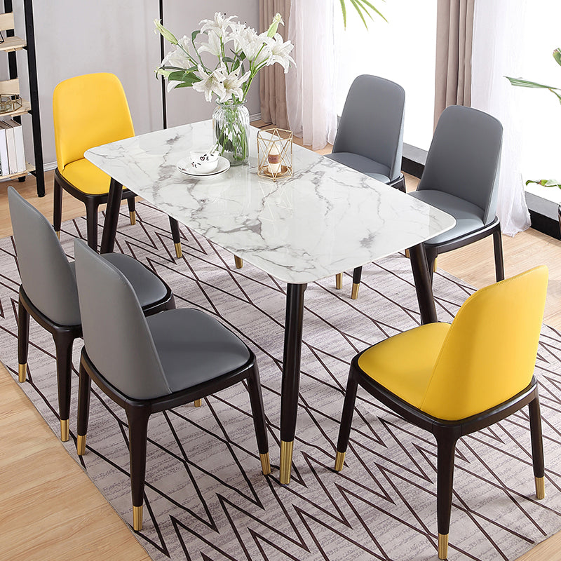 Glam Style Side Dining Chairs Faux Leather Dining Chairs for Dining Room Clearhalo 'Dining Chairs' 'Dining Tables & Seating' 'dining_chair' 'furn' 'furn_dining_chair' 'Furniture' 'furniture_dining_chair' 'Kitchen & Dining Furniture' 5053786