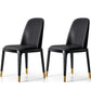 Glam Style Side Dining Chairs Faux Leather Dining Chairs for Dining Room Black 2 Piece Set Clearhalo 'Dining Chairs' 'Dining Tables & Seating' 'dining_chair' 'furn' 'furn_dining_chair' 'Furniture' 'furniture_dining_chair' 'Kitchen & Dining Furniture' 5053798