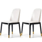 Glam Style Side Dining Chairs Faux Leather Dining Chairs for Dining Room Off-White 2 Piece Set Clearhalo 'Dining Chairs' 'Dining Tables & Seating' 'dining_chair' 'furn' 'furn_dining_chair' 'Furniture' 'furniture_dining_chair' 'Kitchen & Dining Furniture' 5053800