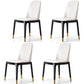 Glam Style Side Dining Chairs Faux Leather Dining Chairs for Dining Room Off-White 4 Piece Set Clearhalo 'Dining Chairs' 'Dining Tables & Seating' 'dining_chair' 'furn' 'furn_dining_chair' 'Furniture' 'furniture_dining_chair' 'Kitchen & Dining Furniture' 5053801