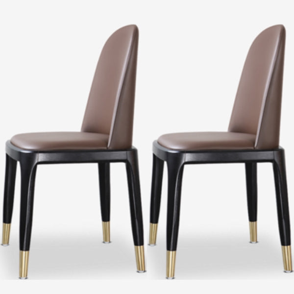 Glam Style Side Dining Chairs Faux Leather Dining Chairs for Dining Room Coffee 2 Piece Set Clearhalo 'Dining Chairs' 'Dining Tables & Seating' 'dining_chair' 'furn' 'furn_dining_chair' 'Furniture' 'furniture_dining_chair' 'Kitchen & Dining Furniture' 5053802