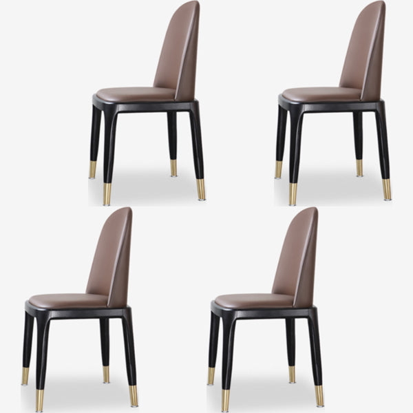 Glam Style Side Dining Chairs Faux Leather Dining Chairs for Dining Room Coffee 4 Piece Set Clearhalo 'Dining Chairs' 'Dining Tables & Seating' 'dining_chair' 'furn' 'furn_dining_chair' 'Furniture' 'furniture_dining_chair' 'Kitchen & Dining Furniture' 5053803