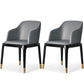 Glam Style Side Dining Chairs Faux Leather Dining Chairs for Dining Room Grey 2 Piece Set Clearhalo 'Dining Chairs' 'Dining Tables & Seating' 'dining_chair' 'furn' 'furn_dining_chair' 'Furniture' 'furniture_dining_chair' 'Kitchen & Dining Furniture' 5053808