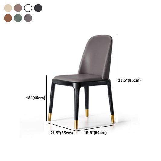 Glam Style Side Dining Chairs Faux Leather Dining Chairs for Dining Room Clearhalo 'Dining Chairs' 'Dining Tables & Seating' 'dining_chair' 'furn' 'furn_dining_chair' 'Furniture' 'furniture_dining_chair' 'Kitchen & Dining Furniture' 5053810