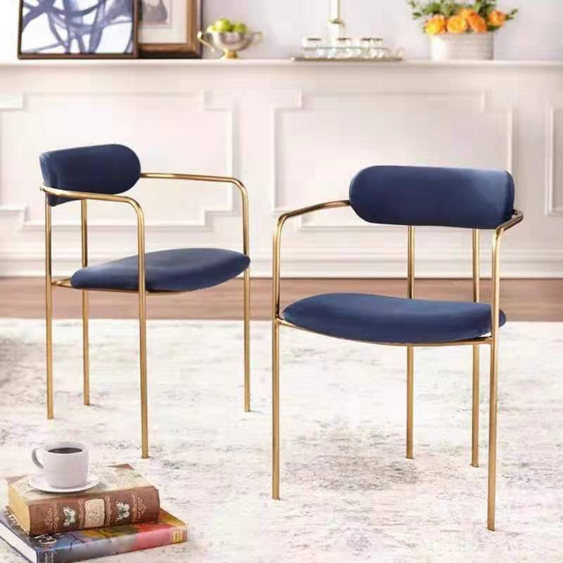 Glam Style Dining Arm Chair Upholstered Dining Armchair for Indoor Clearhalo 'Dining Chairs' 'Dining Tables & Seating' 'dining_chair' 'furn' 'furn_dining_chair' 'Furniture' 'furniture_dining_chair' 'Kitchen & Dining Furniture' 5053815