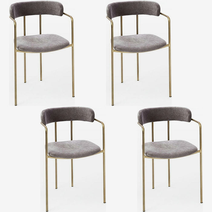 Glam Style Dining Arm Chair Upholstered Dining Armchair for Indoor Blue 4 Piece Set Clearhalo 'Dining Chairs' 'Dining Tables & Seating' 'dining_chair' 'furn' 'furn_dining_chair' 'Furniture' 'furniture_dining_chair' 'Kitchen & Dining Furniture' 5053823