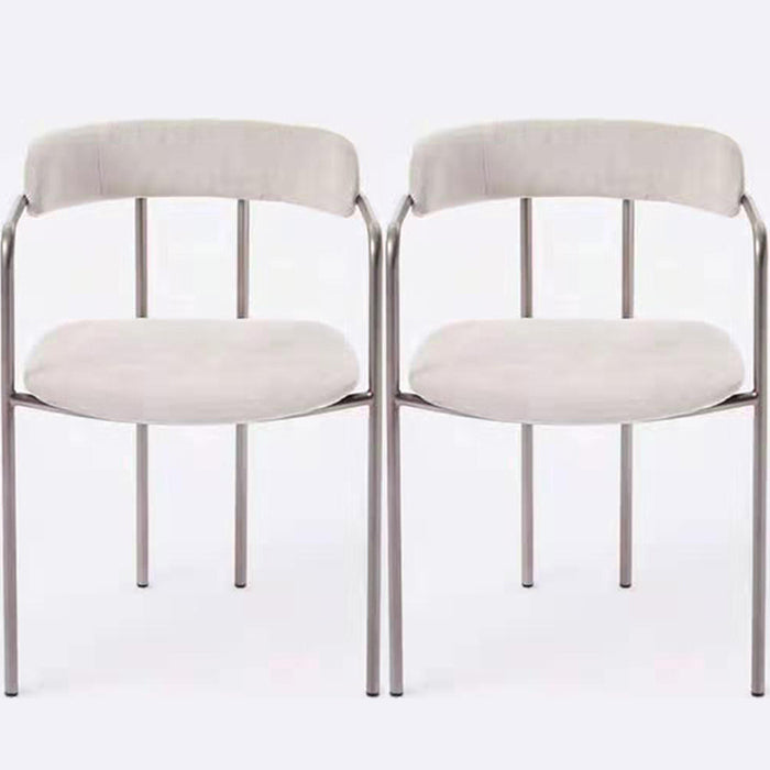 Glam Style Dining Arm Chair Upholstered Dining Armchair for Indoor White 2 Piece Set Clearhalo 'Dining Chairs' 'Dining Tables & Seating' 'dining_chair' 'furn' 'furn_dining_chair' 'Furniture' 'furniture_dining_chair' 'Kitchen & Dining Furniture' 5053826