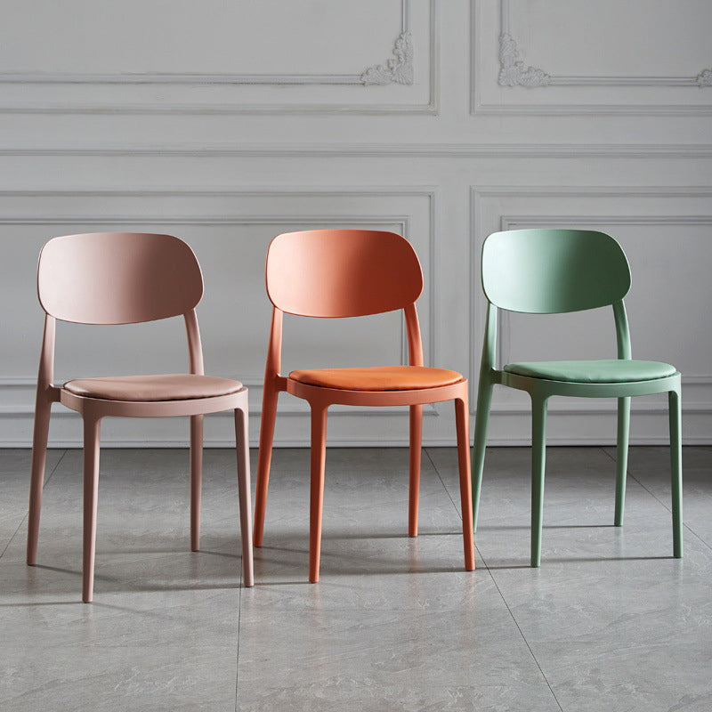 Plastic Scandinavian Armless Chair Indoor-Outdoor Open Back Chair Clearhalo 'Dining Chairs' 'Dining Tables & Seating' 'dining_chair' 'furn' 'furn_dining_chair' 'Furniture' 'furniture_dining_chair' 'Kitchen & Dining Furniture' 5053831