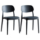 Plastic Scandinavian Armless Chair Indoor-Outdoor Open Back Chair Black Leather 2 Piece Set Clearhalo 'Dining Chairs' 'Dining Tables & Seating' 'dining_chair' 'furn' 'furn_dining_chair' 'Furniture' 'furniture_dining_chair' 'Kitchen & Dining Furniture' 5053832