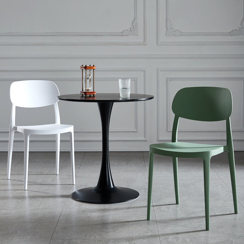 Plastic Scandinavian Armless Chair Indoor-Outdoor Open Back Chair Clearhalo 'Dining Chairs' 'Dining Tables & Seating' 'dining_chair' 'furn' 'furn_dining_chair' 'Furniture' 'furniture_dining_chair' 'Kitchen & Dining Furniture' 5053833