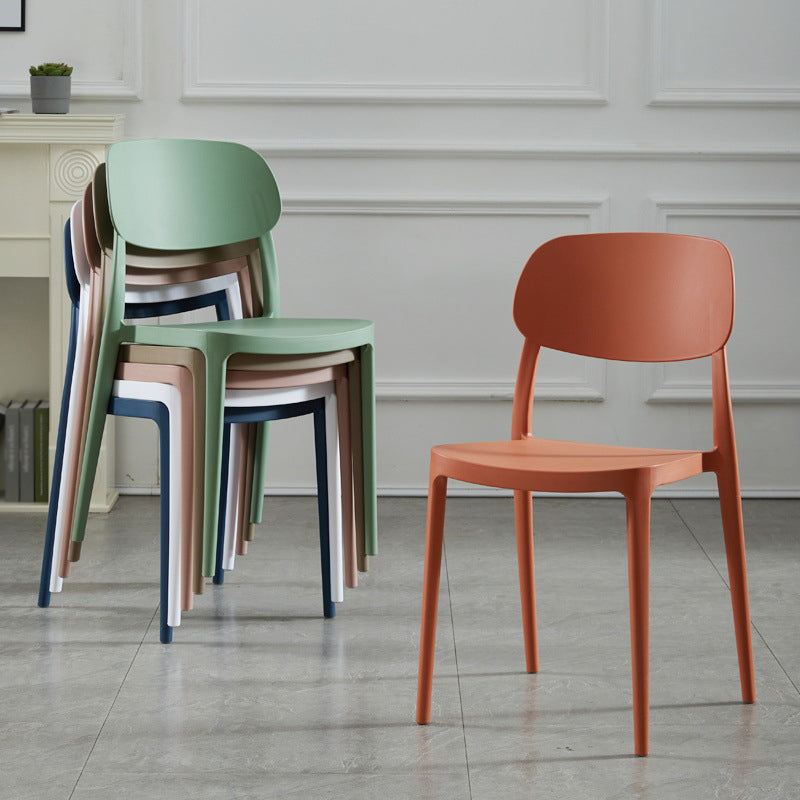 Plastic Scandinavian Armless Chair Indoor-Outdoor Open Back Chair Clearhalo 'Dining Chairs' 'Dining Tables & Seating' 'dining_chair' 'furn' 'furn_dining_chair' 'Furniture' 'furniture_dining_chair' 'Kitchen & Dining Furniture' 5053836
