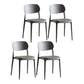 Plastic Scandinavian Armless Chair Indoor-Outdoor Open Back Chair Grey Leather 4 Piece Set Clearhalo 'Dining Chairs' 'Dining Tables & Seating' 'dining_chair' 'furn' 'furn_dining_chair' 'Furniture' 'furniture_dining_chair' 'Kitchen & Dining Furniture' 5053838