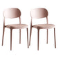 Plastic Scandinavian Armless Chair Indoor-Outdoor Open Back Chair Pink Leather 2 Piece Set Clearhalo 'Dining Chairs' 'Dining Tables & Seating' 'dining_chair' 'furn' 'furn_dining_chair' 'Furniture' 'furniture_dining_chair' 'Kitchen & Dining Furniture' 5053844