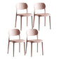 Plastic Scandinavian Armless Chair Indoor-Outdoor Open Back Chair Pink Leather 4 Piece Set Clearhalo 'Dining Chairs' 'Dining Tables & Seating' 'dining_chair' 'furn' 'furn_dining_chair' 'Furniture' 'furniture_dining_chair' 'Kitchen & Dining Furniture' 5053845