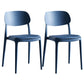 Plastic Scandinavian Armless Chair Indoor-Outdoor Open Back Chair Blue Leather 2 Piece Set Clearhalo 'Dining Chairs' 'Dining Tables & Seating' 'dining_chair' 'furn' 'furn_dining_chair' 'Furniture' 'furniture_dining_chair' 'Kitchen & Dining Furniture' 5053847