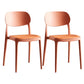 Plastic Scandinavian Armless Chair Indoor-Outdoor Open Back Chair Orange Leather 2 Piece Set Clearhalo 'Dining Chairs' 'Dining Tables & Seating' 'dining_chair' 'furn' 'furn_dining_chair' 'Furniture' 'furniture_dining_chair' 'Kitchen & Dining Furniture' 5053859
