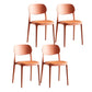 Plastic Scandinavian Armless Chair Indoor-Outdoor Open Back Chair Orange Leather 4 Piece Set Clearhalo 'Dining Chairs' 'Dining Tables & Seating' 'dining_chair' 'furn' 'furn_dining_chair' 'Furniture' 'furniture_dining_chair' 'Kitchen & Dining Furniture' 5053861