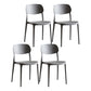 Plastic Scandinavian Armless Chair Indoor-Outdoor Open Back Chair Grey Plastic & Acrylic 4 Piece Set Clearhalo 'Dining Chairs' 'Dining Tables & Seating' 'dining_chair' 'furn' 'furn_dining_chair' 'Furniture' 'furniture_dining_chair' 'Kitchen & Dining Furniture' 5053865