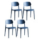 Plastic Scandinavian Armless Chair Indoor-Outdoor Open Back Chair Blue Plastic & Acrylic 4 Piece Set Clearhalo 'Dining Chairs' 'Dining Tables & Seating' 'dining_chair' 'furn' 'furn_dining_chair' 'Furniture' 'furniture_dining_chair' 'Kitchen & Dining Furniture' 5053869