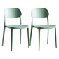 Plastic Scandinavian Armless Chair Indoor-Outdoor Open Back Chair Turquoise Plastic & Acrylic 2 Piece Set Clearhalo 'Dining Chairs' 'Dining Tables & Seating' 'dining_chair' 'furn' 'furn_dining_chair' 'Furniture' 'furniture_dining_chair' 'Kitchen & Dining Furniture' 5053872