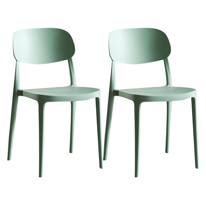 Plastic Scandinavian Armless Chair Indoor-Outdoor Open Back Chair Turquoise Plastic & Acrylic 2 Piece Set Clearhalo 'Dining Chairs' 'Dining Tables & Seating' 'dining_chair' 'furn' 'furn_dining_chair' 'Furniture' 'furniture_dining_chair' 'Kitchen & Dining Furniture' 5053872