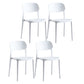 Plastic Scandinavian Armless Chair Indoor-Outdoor Open Back Chair White Plastic & Acrylic 4 Piece Set Clearhalo 'Dining Chairs' 'Dining Tables & Seating' 'dining_chair' 'furn' 'furn_dining_chair' 'Furniture' 'furniture_dining_chair' 'Kitchen & Dining Furniture' 5053877