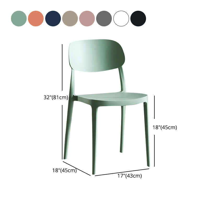 Plastic Scandinavian Armless Chair Indoor-Outdoor Open Back Chair Clearhalo 'Dining Chairs' 'Dining Tables & Seating' 'dining_chair' 'furn' 'furn_dining_chair' 'Furniture' 'furniture_dining_chair' 'Kitchen & Dining Furniture' 5053878