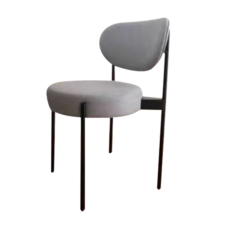 Glam Style Open Back Chair Upholstered Dining Side Chair for Indoor Grey 1 Piece Clearhalo 'Dining Chairs' 'Dining Tables & Seating' 'dining_chair' 'furn' 'furn_dining_chair' 'Furniture' 'furniture_dining_chair' 'Kitchen & Dining Furniture' 5053880