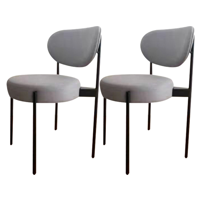Glam Style Open Back Chair Upholstered Dining Side Chair for Indoor Grey 2 Piece Set Clearhalo 'Dining Chairs' 'Dining Tables & Seating' 'dining_chair' 'furn' 'furn_dining_chair' 'Furniture' 'furniture_dining_chair' 'Kitchen & Dining Furniture' 5053881