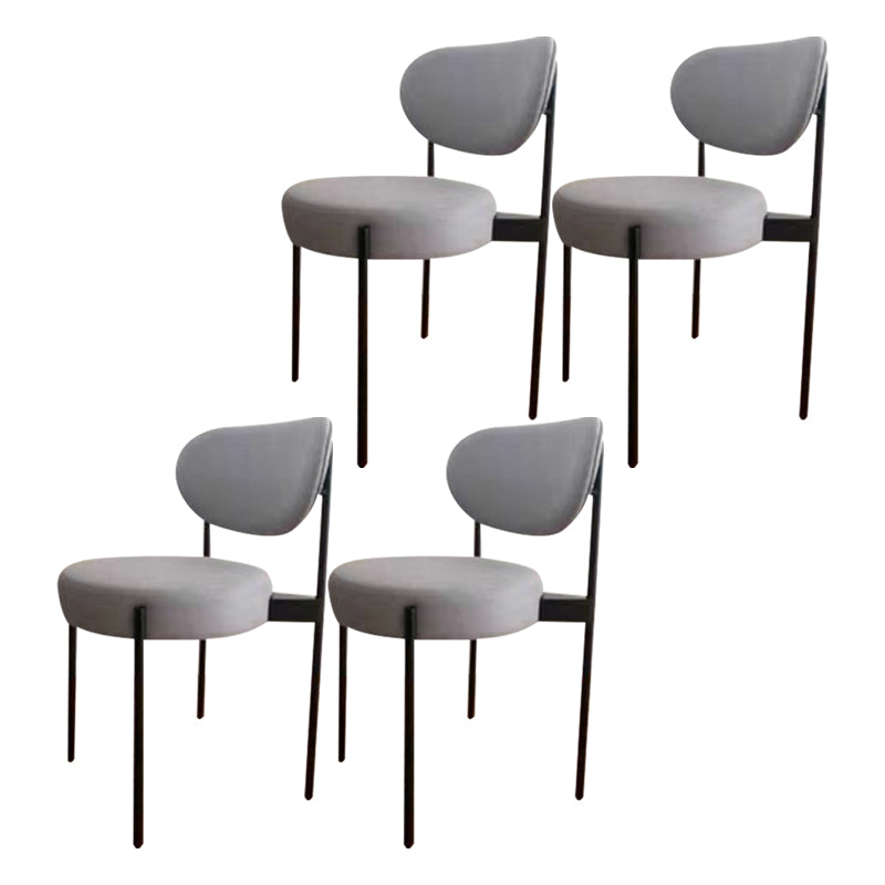 Glam Style Open Back Chair Upholstered Dining Side Chair for Indoor Grey 4 Piece Set Clearhalo 'Dining Chairs' 'Dining Tables & Seating' 'dining_chair' 'furn' 'furn_dining_chair' 'Furniture' 'furniture_dining_chair' 'Kitchen & Dining Furniture' 5053883