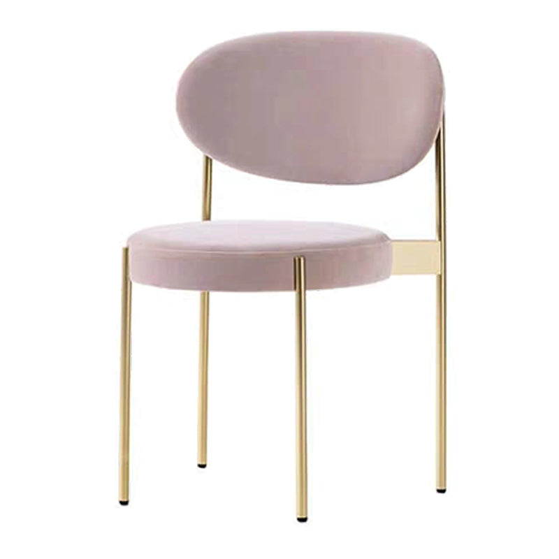 Glam Style Open Back Chair Upholstered Dining Side Chair for Indoor Pink 1 Piece Clearhalo 'Dining Chairs' 'Dining Tables & Seating' 'dining_chair' 'furn' 'furn_dining_chair' 'Furniture' 'furniture_dining_chair' 'Kitchen & Dining Furniture' 5053891