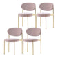 Glam Style Open Back Chair Upholstered Dining Side Chair for Indoor Pink 4 Piece Set Clearhalo 'Dining Chairs' 'Dining Tables & Seating' 'dining_chair' 'furn' 'furn_dining_chair' 'Furniture' 'furniture_dining_chair' 'Kitchen & Dining Furniture' 5053896