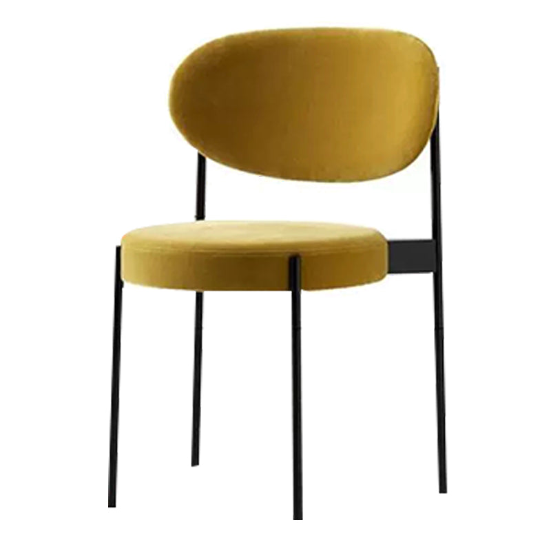 Glam Style Open Back Chair Upholstered Dining Side Chair for Indoor Yellow 1 Piece Clearhalo 'Dining Chairs' 'Dining Tables & Seating' 'dining_chair' 'furn' 'furn_dining_chair' 'Furniture' 'furniture_dining_chair' 'Kitchen & Dining Furniture' 5053897