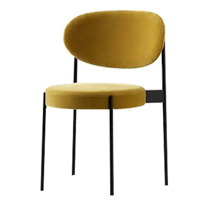 Glam Style Open Back Chair Upholstered Dining Side Chair for Indoor Yellow 1 Piece Clearhalo 'Dining Chairs' 'Dining Tables & Seating' 'dining_chair' 'furn' 'furn_dining_chair' 'Furniture' 'furniture_dining_chair' 'Kitchen & Dining Furniture' 5053897