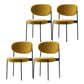 Glam Style Open Back Chair Upholstered Dining Side Chair for Indoor Yellow 4 Piece Set Clearhalo 'Dining Chairs' 'Dining Tables & Seating' 'dining_chair' 'furn' 'furn_dining_chair' 'Furniture' 'furniture_dining_chair' 'Kitchen & Dining Furniture' 5053899