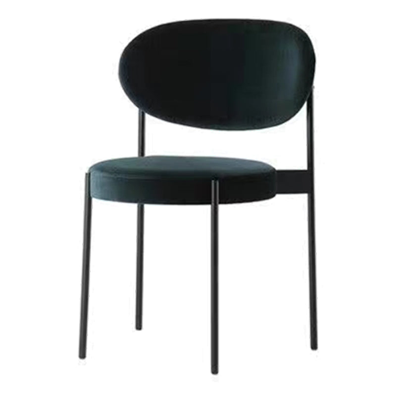Glam Style Open Back Chair Upholstered Dining Side Chair for Indoor Green 1 Piece Clearhalo 'Dining Chairs' 'Dining Tables & Seating' 'dining_chair' 'furn' 'furn_dining_chair' 'Furniture' 'furniture_dining_chair' 'Kitchen & Dining Furniture' 5053903