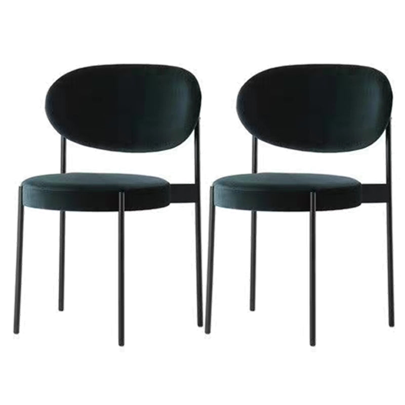 Glam Style Open Back Chair Upholstered Dining Side Chair for Indoor Green 2 Piece Set Clearhalo 'Dining Chairs' 'Dining Tables & Seating' 'dining_chair' 'furn' 'furn_dining_chair' 'Furniture' 'furniture_dining_chair' 'Kitchen & Dining Furniture' 5053904