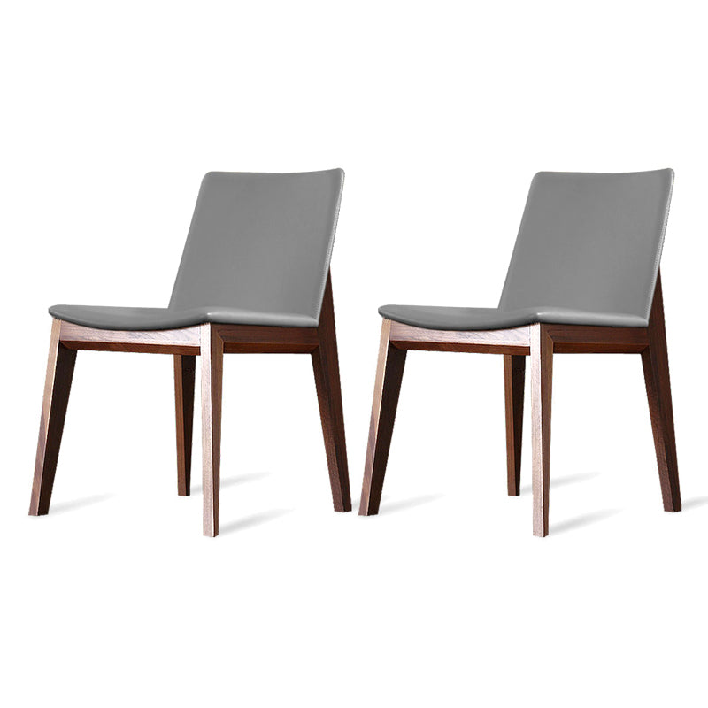 Modern Dining Room Armless Chairs Oak Wood Dining Chairs for Kitchen Grey 2 Piece Set Clearhalo 'Dining Chairs' 'Dining Tables & Seating' 'dining_chair' 'furn' 'furn_dining_chair' 'Furniture' 'furniture_dining_chair' 'Kitchen & Dining Furniture' 5053908