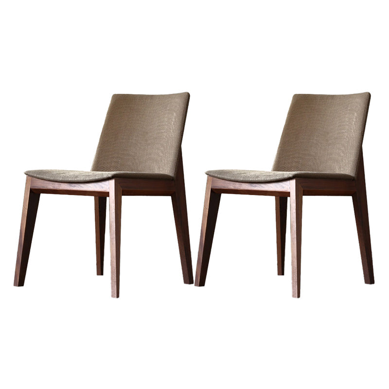 Modern Dining Room Armless Chairs Oak Wood Dining Chairs for Kitchen Dark Khaki 2 Piece Set Clearhalo 'Dining Chairs' 'Dining Tables & Seating' 'dining_chair' 'furn' 'furn_dining_chair' 'Furniture' 'furniture_dining_chair' 'Kitchen & Dining Furniture' 5053929