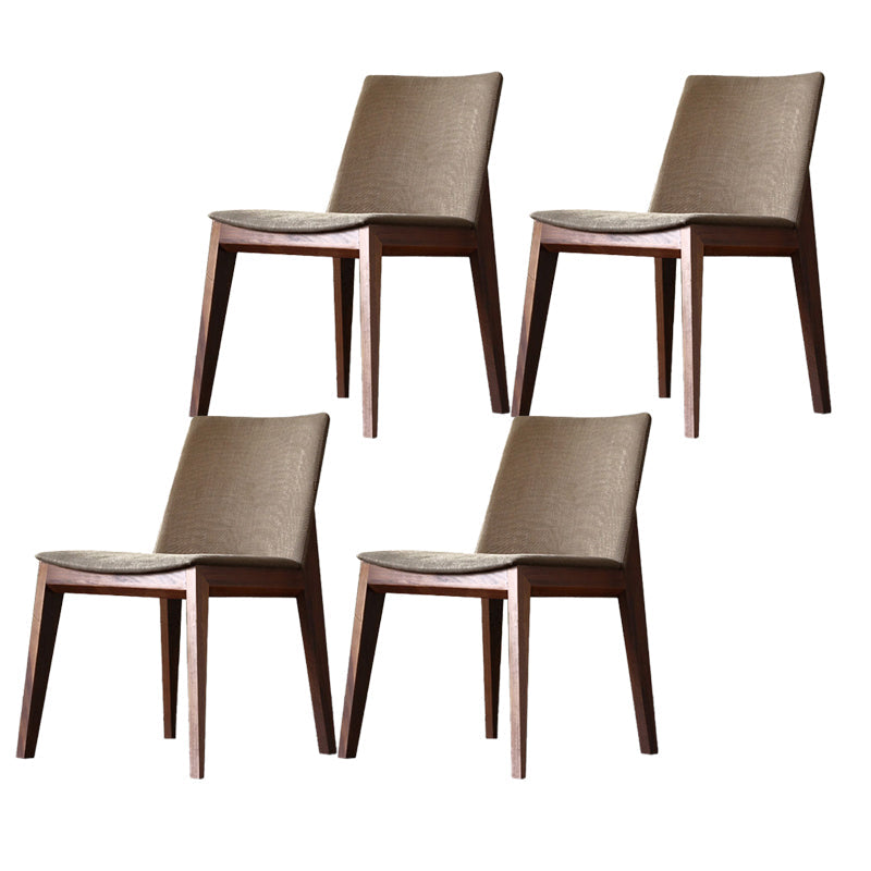 Modern Dining Room Armless Chairs Oak Wood Dining Chairs for Kitchen Dark Khaki 4 Piece Set Clearhalo 'Dining Chairs' 'Dining Tables & Seating' 'dining_chair' 'furn' 'furn_dining_chair' 'Furniture' 'furniture_dining_chair' 'Kitchen & Dining Furniture' 5053930
