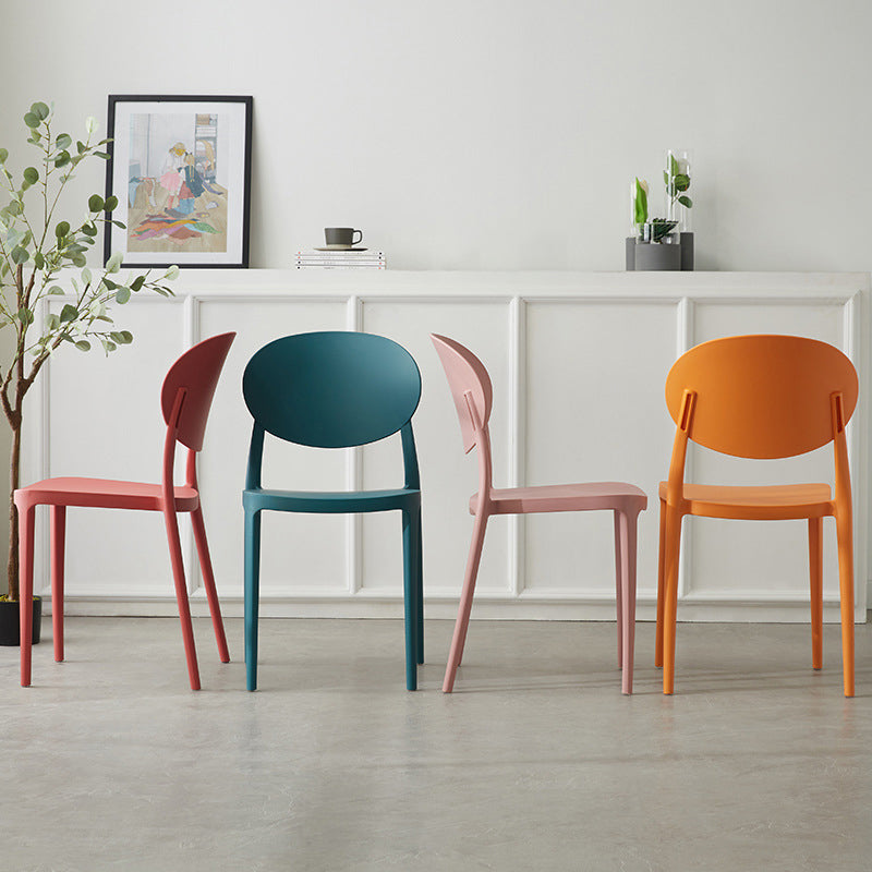Scandinavian Plastic Armless Chair Indoor-Outdoor Open Back Chair Clearhalo 'Dining Chairs' 'Dining Tables & Seating' 'dining_chair' 'furn' 'furn_dining_chair' 'Furniture' 'furniture_dining_chair' 'Kitchen & Dining Furniture' 5053932