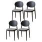Scandinavian Plastic Armless Chair Indoor-Outdoor Open Back Chair Black Fabric 4 Piece Set Clearhalo 'Dining Chairs' 'Dining Tables & Seating' 'dining_chair' 'furn' 'furn_dining_chair' 'Furniture' 'furniture_dining_chair' 'Kitchen & Dining Furniture' 5053936
