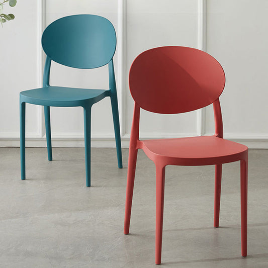 Scandinavian Plastic Armless Chair Indoor-Outdoor Open Back Chair Clearhalo 'Dining Chairs' 'Dining Tables & Seating' 'dining_chair' 'furn' 'furn_dining_chair' 'Furniture' 'furniture_dining_chair' 'Kitchen & Dining Furniture' 5053938