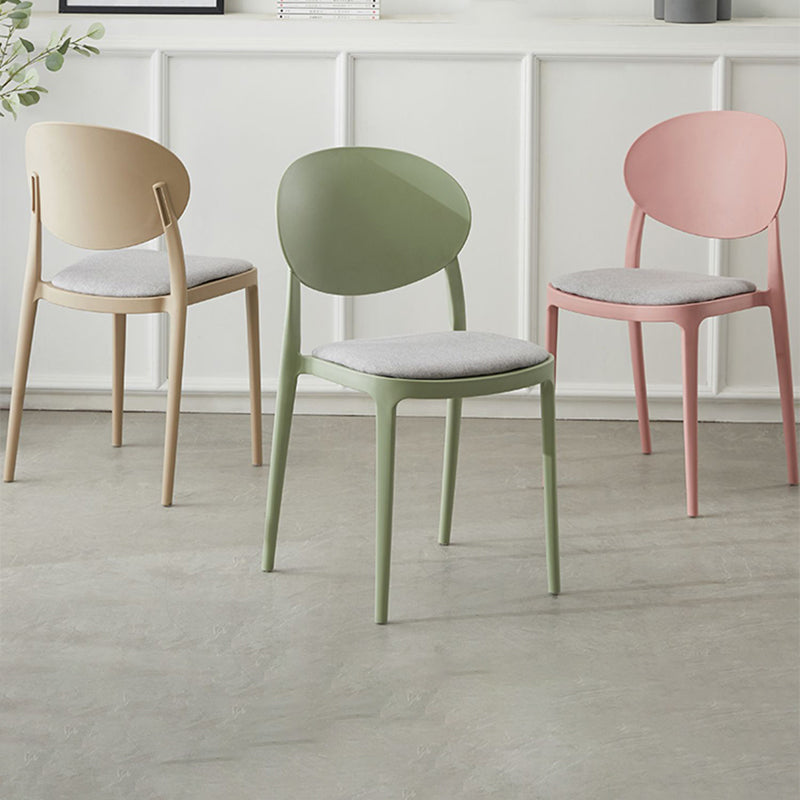 Scandinavian Plastic Armless Chair Indoor-Outdoor Open Back Chair Clearhalo 'Dining Chairs' 'Dining Tables & Seating' 'dining_chair' 'furn' 'furn_dining_chair' 'Furniture' 'furniture_dining_chair' 'Kitchen & Dining Furniture' 5053946