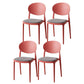 Scandinavian Plastic Armless Chair Indoor-Outdoor Open Back Chair Red Fabric 4 Piece Set Clearhalo 'Dining Chairs' 'Dining Tables & Seating' 'dining_chair' 'furn' 'furn_dining_chair' 'Furniture' 'furniture_dining_chair' 'Kitchen & Dining Furniture' 5053949