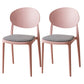 Scandinavian Plastic Armless Chair Indoor-Outdoor Open Back Chair Pink Fabric 2 Piece Set Clearhalo 'Dining Chairs' 'Dining Tables & Seating' 'dining_chair' 'furn' 'furn_dining_chair' 'Furniture' 'furniture_dining_chair' 'Kitchen & Dining Furniture' 5053953